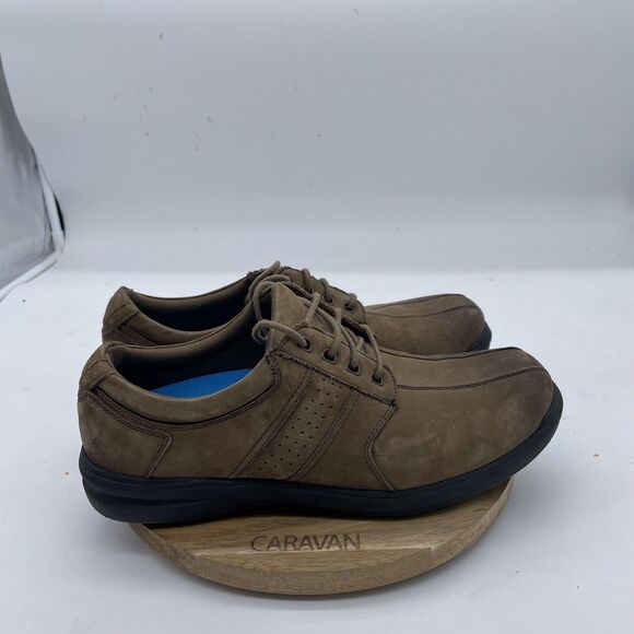 Abeo Smart 3810 Oxford Mens 9.5M Brown Suede Slip Resistant Work Casual Comfort - Picture 1 of 12